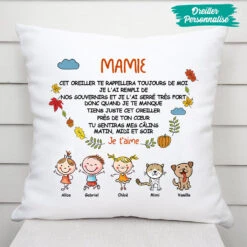 Cadeau Personnalisé | Coussin Pour Maman/Mamie -Vivelamode Soldes Magasin 0001P010AFR3 cadeau Personalisable Coussin enfants maman mamie animaux