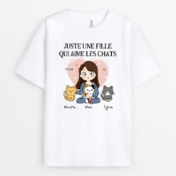 Cadeau Personnalisé | T-shirt Pour Amoureux Des Chats
