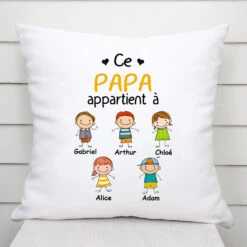 Ce Papi Papa Appartient À - Cadeau Personnalisé | Coussin Pour Papa/Papi
