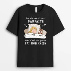 C'est Pas Grave Au Couleur Foncé - T-shirt Personnalisé Chien