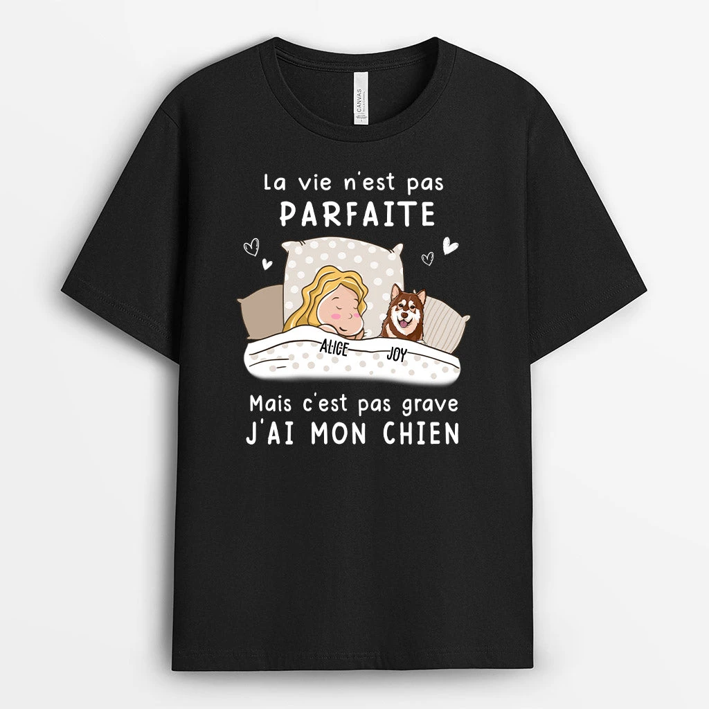 C'est Pas Grave Au Couleur Foncé - T-shirt Personnalisé Chien 1 C'est Pas Grave Au Couleur Foncé - T-shirt Personnalisé Chien