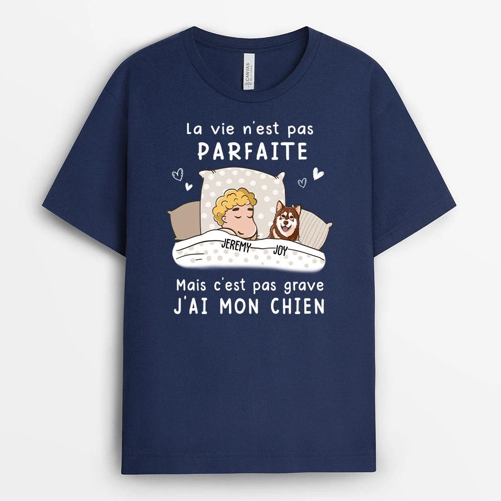 C'est Pas Grave Au Couleur Foncé - T-shirt Personnalisé Chien 2 C'est Pas Grave Au Couleur Foncé - T-shirt Personnalisé Chien – Image 2