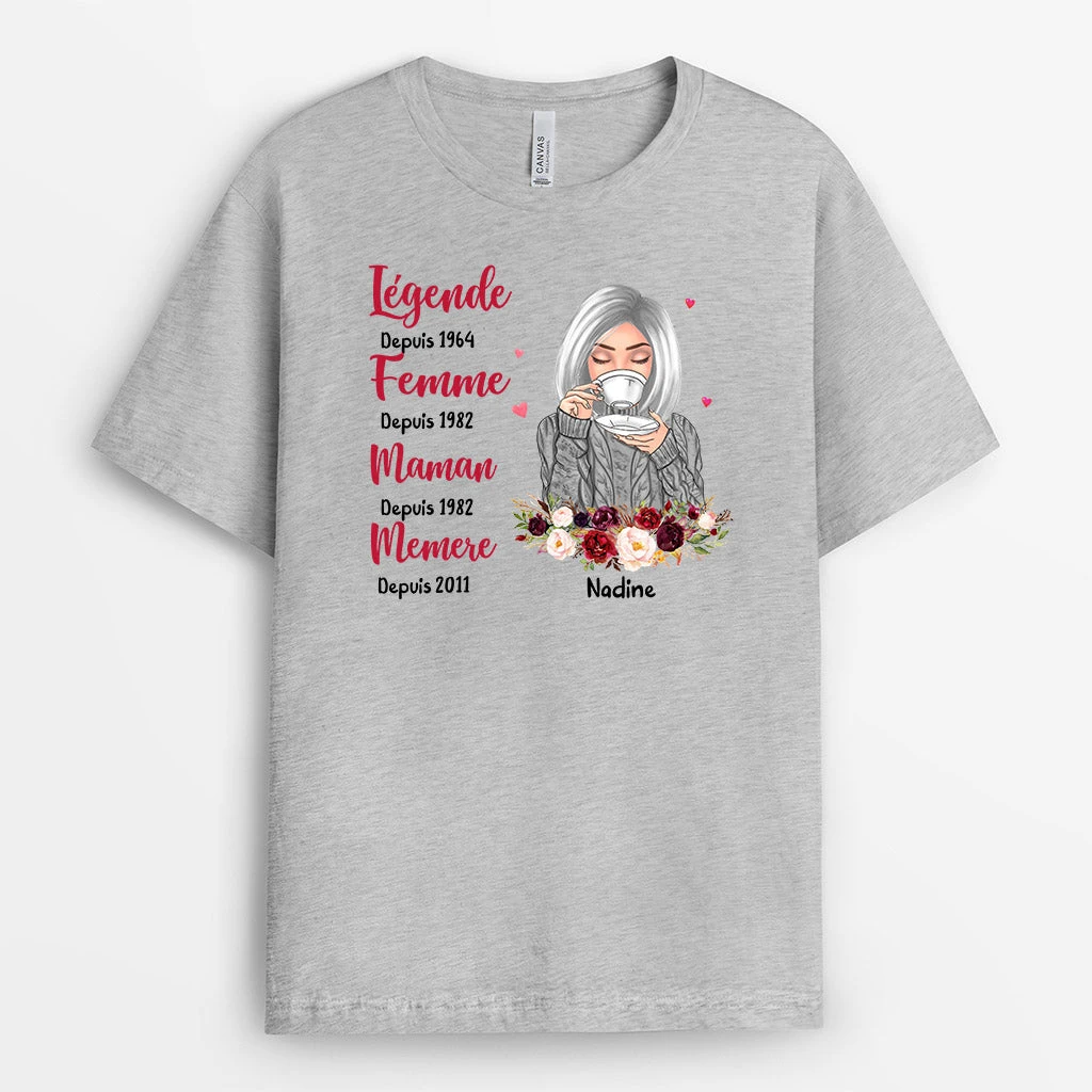 Tee Shirt Légende Personnalisé Maman/Mamie 2 Tee Shirt Légende Personnalisé Maman/Mamie – Image 2