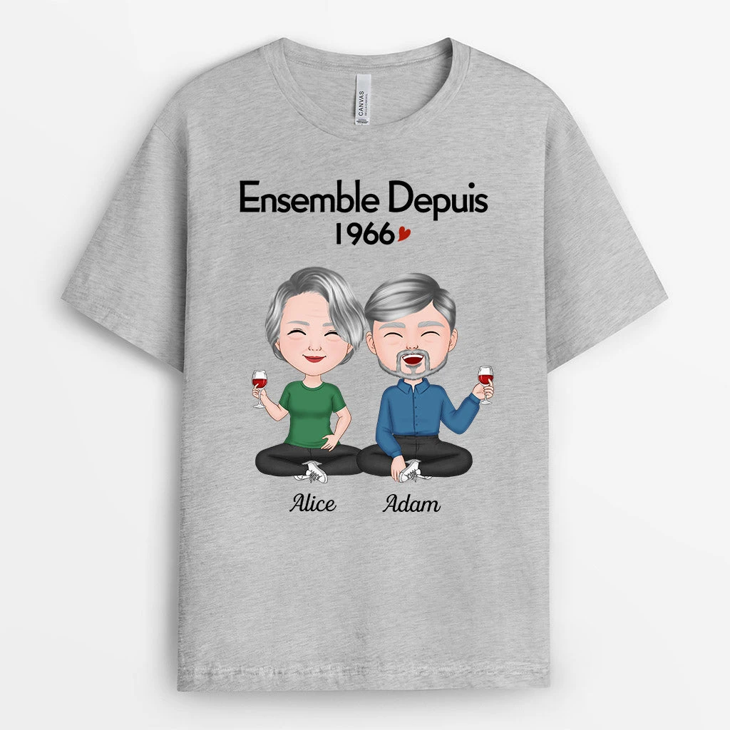 Ensemble Depuis - T-shirt Personnalisé Pour Couple 2 Ensemble Depuis - T-shirt Personnalisé Pour Couple – Image 2