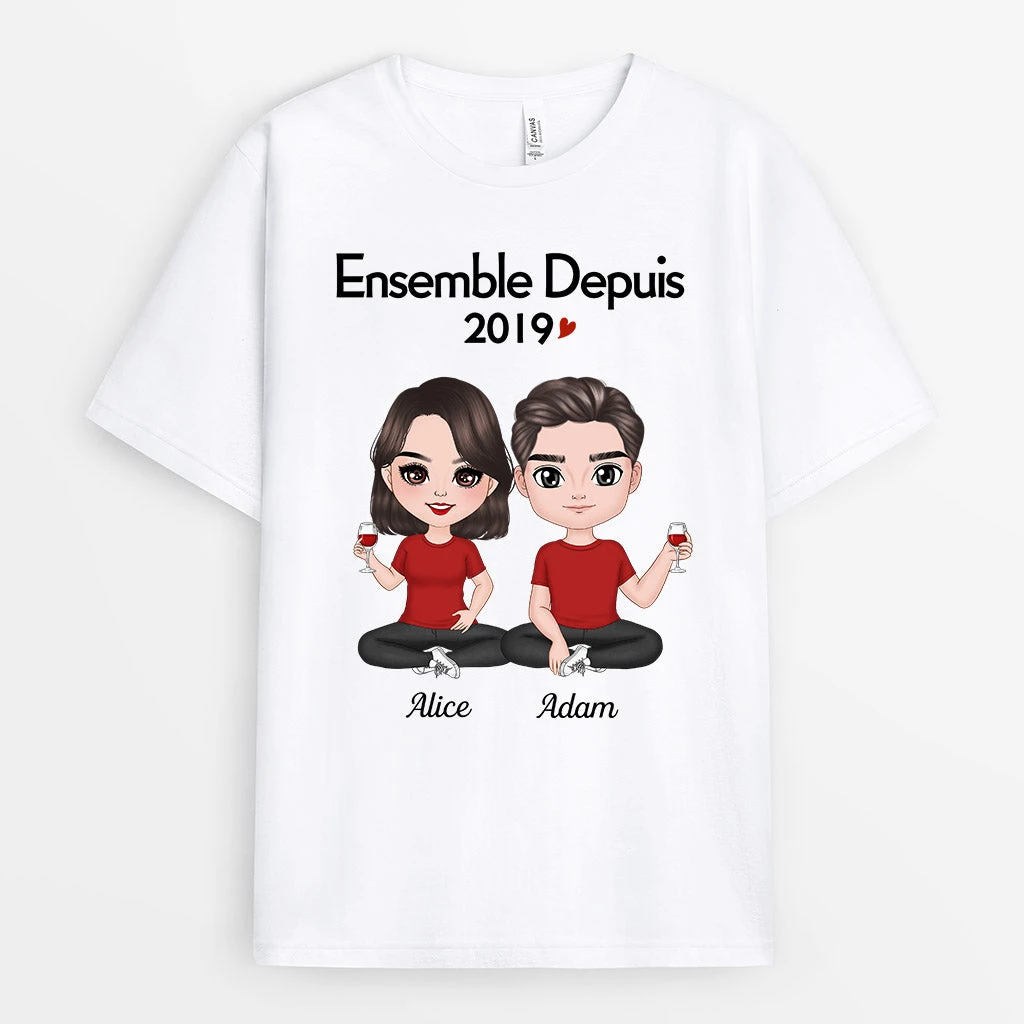 Ensemble Depuis - T-shirt Personnalisé Pour Couple 1 Ensemble Depuis - T-shirt Personnalisé Pour Couple