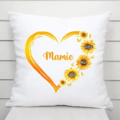 Le Cœur De Mamie, Maman - Cadeau Personnalisé | Coussin Pour Maman/Mamie