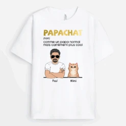 T-shirt Papa Chat Cool Personnalisé