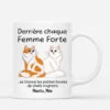 Derrière Chaque Femme Forte - Cadeau Personnalisé | Mug Pour Amoureux Des Chats