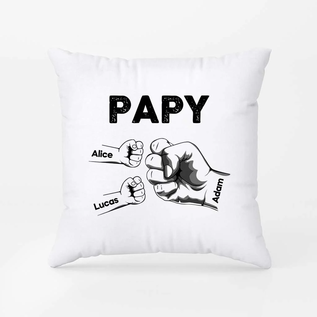 Vivelamode Soldes Magasin -Vivelamode Soldes Magasin 0263PFR1 bosse de poing de papi enfants coussin a personnaliser pour papy 1