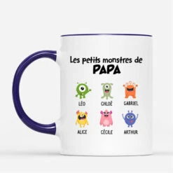 Petits Monstres De Papi Papa - Cadeau Personnalisé | Mug Pour Papa/Papi -Vivelamode Soldes Magasin 0308M268BFR2 Cadeau Personnalise Mug Monstre Papa Papi
