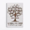 La Famille D'Amour Version L'Arbre - Toile Famille Personnalisable -Vivelamode Soldes Magasin 0373C248IFR1 Cadeau Personnalise Toile Arbre Famille