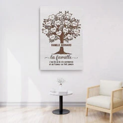 La Famille D'Amour Version L'Arbre - Toile Famille Personnalisable -Vivelamode Soldes Magasin 0373C248IFR3 Cadeau Personnalise Toile Arbre Famille