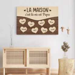 La Maison - Cadeau Personnalisé | Toile Pour Maman Mamie Papa Papi -Vivelamode Soldes Magasin 0380CFR3 Cadeau Personnalise Toile Maison Mamie Maman Papa Papi
