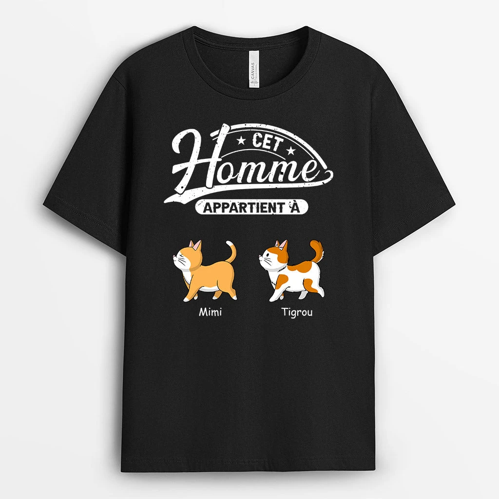 Cet Homme Appartient À - Cadeau Personnalisé | T-shirt Pour Amoureux Des Chats 2 Cet Homme Appartient À - Cadeau Personnalisé | T-shirt Pour Amoureux Des Chats – Image 2