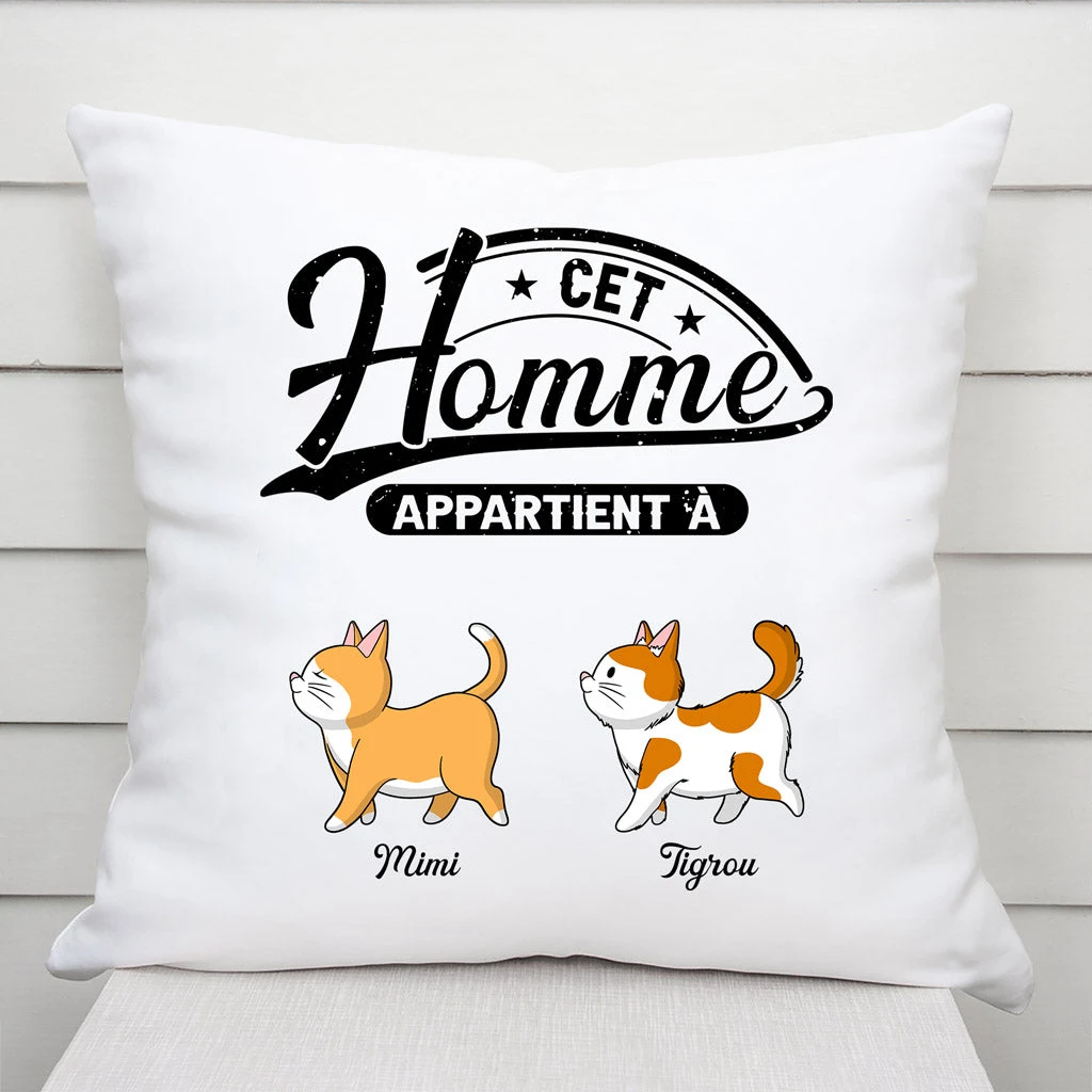 Cet Humain Appartient À - Cadeau Personnalisé | Coussin Pour Amoureux Des Chats 2 Cet Humain Appartient À - Cadeau Personnalisé | Coussin Pour Amoureux Des Chats – Image 2