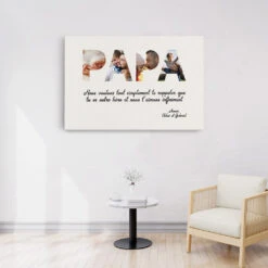 Papa, Tu Es Notre Héros - Cadeau Personnalisé | Toile Pour Papa/Papi -Vivelamode Soldes Magasin 0423C240BFR3 Cadeau Personnalise Toile Texte Papa Photos