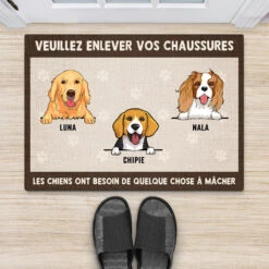 Veuillez Enlever Vos Chaussures - Cadeau Personnalisé | Paillasson Pour Amoureux Des Chiens -Vivelamode Soldes Magasin 0429DFR2 Cadeau Personnalise Paillasson Chiens Amoureux Des Chiens