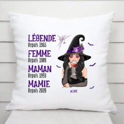 Légende Mamie Maman Sorcière - Cadeau Personnalisé | Coussin Pour Halloween -Vivelamode Soldes Magasin 0462P187AFR1 Cadeau Personalisable Coussin homme maman mamie texte