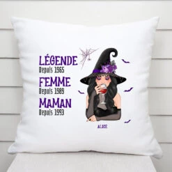 Légende Mamie Maman Sorcière - Cadeau Personnalisé | Coussin Pour Halloween