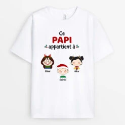 Ce Papi Appartient À Version Noel - T-shirt Personnalisé Papy
