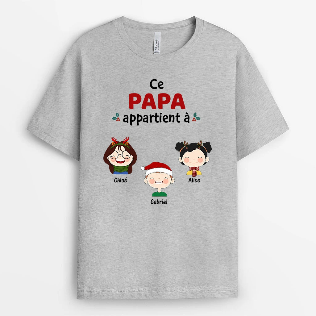Ce Papi Appartient À Version Noel - T-shirt Personnalisé Papy 2 Ce Papi Appartient À Version Noel - T-shirt Personnalisé Papy – Image 2