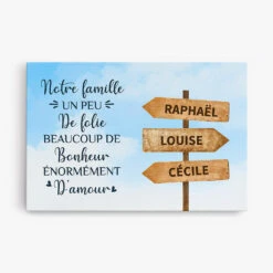 Famille Folie Bonheur Amour - Cadeau Personnalisé | Toile Pour Famille
