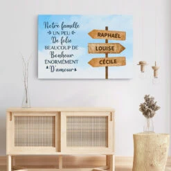 Famille Folie Bonheur Amour - Cadeau Personnalisé | Toile Pour Famille -Vivelamode Soldes Magasin 0546CFR3 Cadeau Personnalise Toile Folie Bonheur Amour Famille