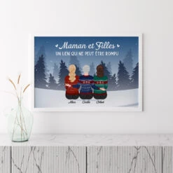 Maman Et Filles - Cadeau Personnalisé | Poster Pour Maman Noël -Vivelamode Soldes Magasin 0549SFR3 Cadeau Personnalise Poster Maman Noel