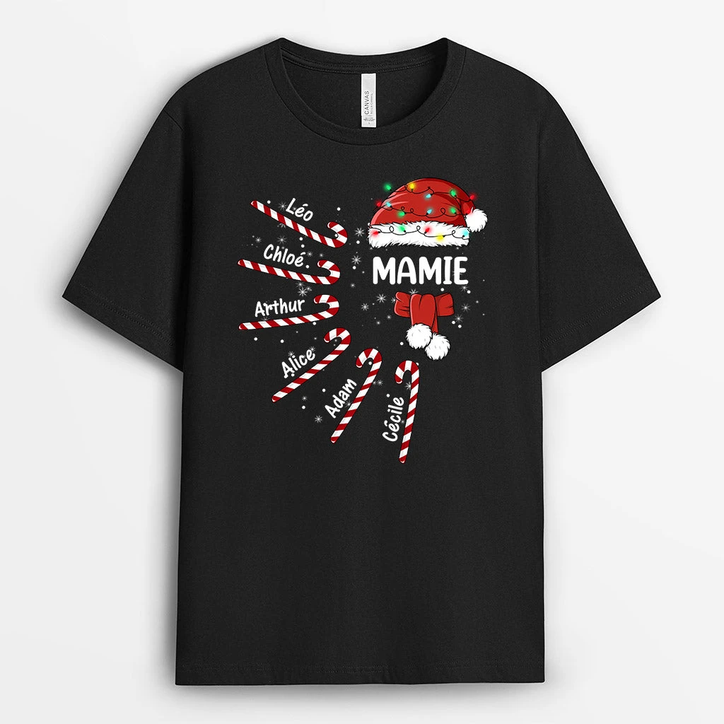 Mamie Et Bonnet De Noël - Tee Shirt Personnalisé Mamie/Maman 1 Mamie Et Bonnet De Noël - Tee Shirt Personnalisé Mamie/Maman