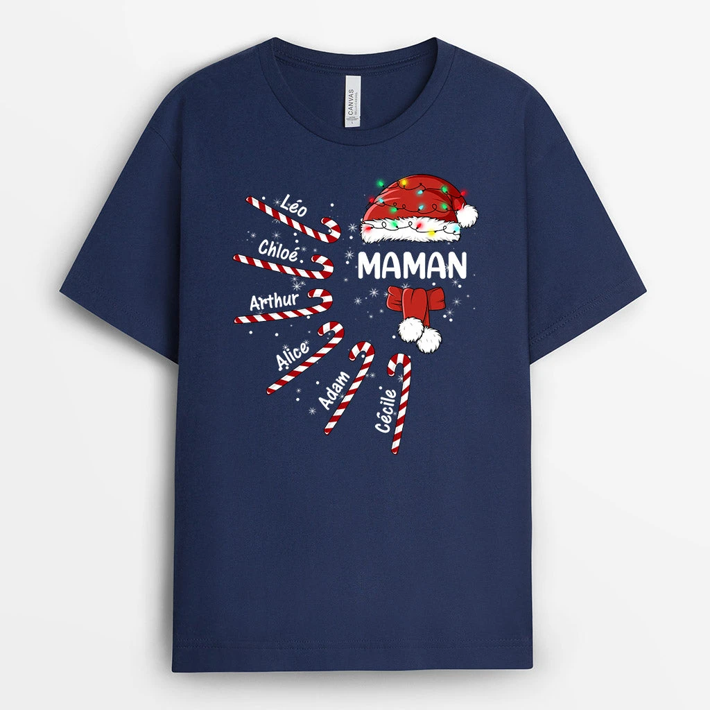 Mamie Et Bonnet De Noël - Tee Shirt Personnalisé Mamie/Maman 2 Mamie Et Bonnet De Noël - Tee Shirt Personnalisé Mamie/Maman – Image 2