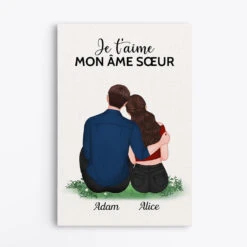 Je T'aime, Mon Âme Sœur - Cadeau Personnalisé | Toile Pour Couples Amoureux