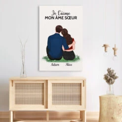 Je T'aime, Mon Âme Sœur - Cadeau Personnalisé | Toile Pour Couples Amoureux -Vivelamode Soldes Magasin 0587CFR3