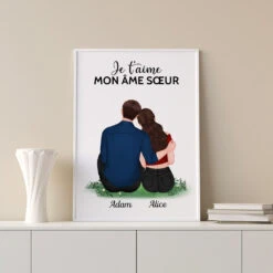 Je T'aime, Mon Âme Sœur - Cadeau Personnalisé | Poster Pour Couples Amoureux -Vivelamode Soldes Magasin 0587SFR3