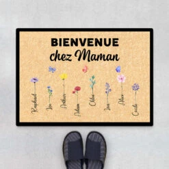 Paillasson Bienvenue Chez Maman/Mamie Personnalisé