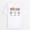 Maman Et Petits Bonhommes De Neige - Tee Shirt Noël -Vivelamode Soldes Magasin 0641AFR1 Cadeau Personnalise T shirt Bonhommesdeneige Grand mere Maman Noel