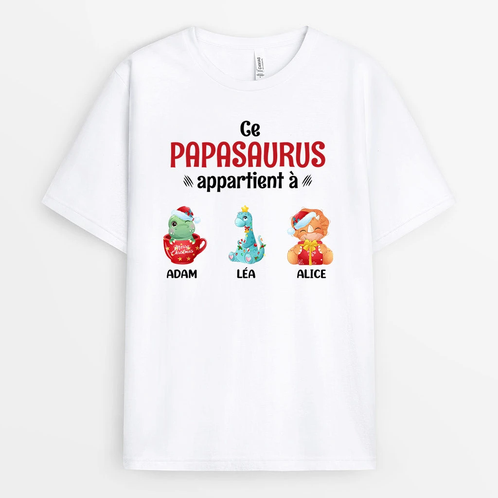 Tee Shirt Ce Papasaurus Appartient À Personnalisé Petits Dinosaures 1 Tee Shirt Ce Papasaurus Appartient À Personnalisé Petits Dinosaures