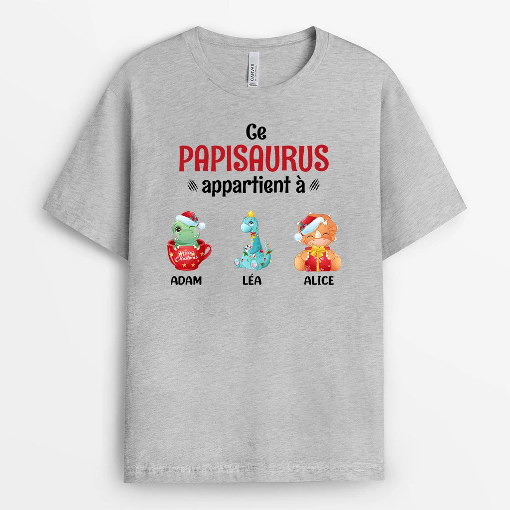 Tee Shirt Ce Papasaurus Appartient À Personnalisé Petits Dinosaures 2 Tee Shirt Ce Papasaurus Appartient À Personnalisé Petits Dinosaures – Image 2