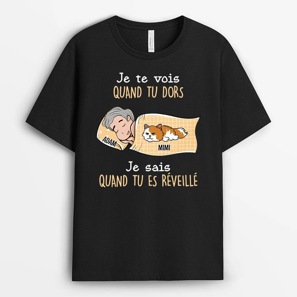 On Te Voit - Cadeau Personnalisé | T-shirt Pour Amoureux Des Chats 2 On Te Voit - Cadeau Personnalisé | T-shirt Pour Amoureux Des Chats – Image 2