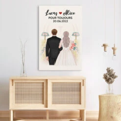 Amour Pour Toujours - Cadeau Personnalisé | Toile Pour Couples Amoureux -Vivelamode Soldes Magasin 0719C597GFR3 Cadeau Personnalise Toile Mariage Couples Amoureux Saint Valentin