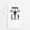 Le Premier - Tee Shirt Papa Personnalisé -Vivelamode Soldes Magasin 0765AFR2 Cadeau Personnalise T shirt Heros Amour Papa Papi