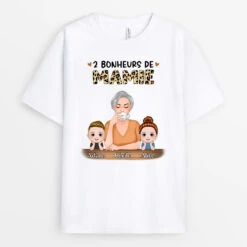 Bonheurs De Mamie - Tee Shirt Mamie Personnalisé