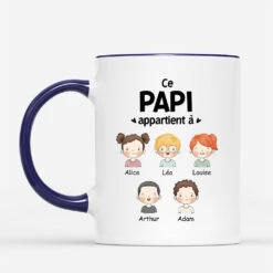 Mug Ce Papa Appartient À Version Mignon Personnalisé -Vivelamode Soldes Magasin 0840MFR2 Cadeau Personnalise Mug Mamie MamanCadeau Personnalise Mug Papa Papi