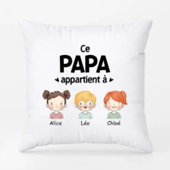 Coussin Ce Papa Appartient À Version Simple Personnalisé