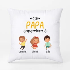 Ce Papy Appartient À - Cadeau Personnalisé | Coussin Pour Papa Papy