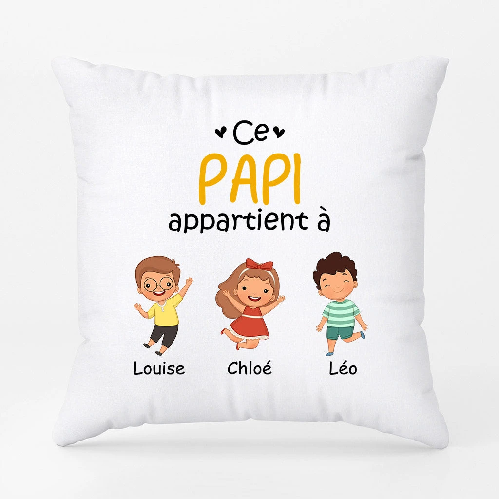 Ce Papy Appartient À - Cadeau Personnalisé | Coussin Pour Papa Papy 2 Ce Papy Appartient À - Cadeau Personnalisé | Coussin Pour Papa Papy – Image 2