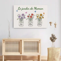 Le Jardin De Maman - Cadeau Personnalisé | Toile Pour Maman Mamie -Vivelamode Soldes Magasin 0869CFR3 Cadeau Personnalise Toile Jardin Maman Mamie