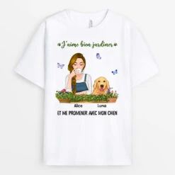 Faire Du Jardinage Et Me Promener Avec Mes Chiens - Cadeau Personnalisé | T-shirt Pour Amoureux Des Chiens