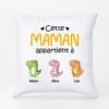 Coussin Cette Maman Appartient À Version Dinosaure Personnalisé -Vivelamode Soldes Magasin 0879PFR1 Cadeau Personnalise Coussin Mamie Maman