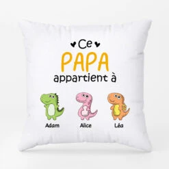 Coussin Ce Papa Appartient À Version Dinosaure Personnalisé