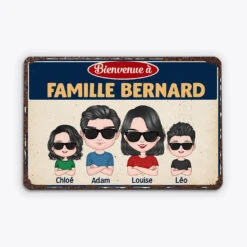 Bienvenue à Famille Smith - Cadeau Personnalisé | Plaque Pour Famille